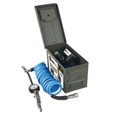 ضاغط هواء قوي محمول من Force USA، بقوة 70 لتر/دقيقة مع خرطوم بطول 6 أمتار ومقياس ضغط مدمج للإطارات من أجل نفخ سريع واستخدام على الطرق الوعرة