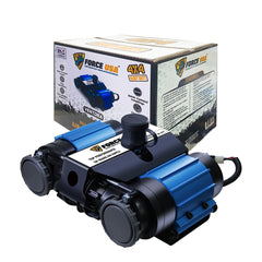 ضاغط هواء مزدوج الأسطوانات من Force USA، نظام هواء مدمج مع نفخ سريع، دورة عمل 24 ساعة، خرج ضغط عالي، وصلات سريعة وسهولة التركيب