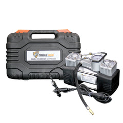 ضاغط هواء قوي بقوة 12 فولت من فورس يو إس إيه، منفاخ إطارات مزدوج الأسطوانات للشاحنات وسيارات الدفع الرباعي والمركبات على الطرق الوعرة، مضخة إطارات محمولة عالية التحمل