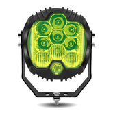 FORCE USA 5-Inch Round Work Lamp with 9 LED Bulbs, Bright Yellow Light, Universal Mount for All Vehicles – Durable Off-Road Lighting