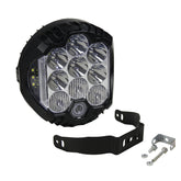 Force USA 7-Inch Round Work Light, Dual-Color White/Yellow LED, Adjustable Mounting Bracket, Durable & Waterproof Construction for Trucks, Off-Road, Construction & Utility Use