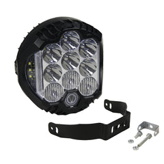 Force USA 7-Inch Round Work Light, Dual-Color White/Yellow LED, Adjustable Mounting Bracket, Durable & Waterproof Construction for Trucks, Off-Road, Construction & Utility Use