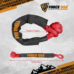 Force USA Soft Shackle, Heavy-Duty Synthetic Recovery Shackle, Lightweight & Safe, Quick & Easy Towing/Winching Accessory for SUV, 4×4, ATV