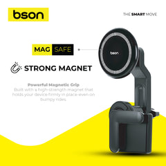 حامل هاتف Bson لجميع شاشات السيارة، حامل مغناطيسي قوي مع ثبات ودوران 360 درجة، خطاف قابل للتعديل، تشغيل بيد واحدة، ملاءمة عالمية