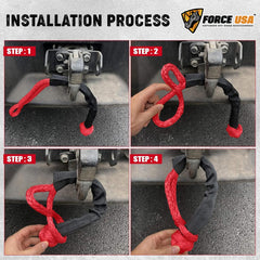 Force USA Soft Shackle, Heavy-Duty Synthetic Recovery Shackle, Lightweight & Safe, Quick & Easy Towing/Winching Accessory for SUV, 4×4, ATV