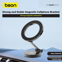 Bson Foldable Phone Holder – Ultimate Suction Mount with Strong MagSafe Magnetic Grip, 1080° Rotation, One-Hand Operation & Foldable Design for Flexible Viewing