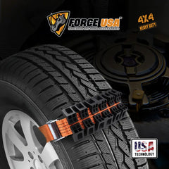 Force USA Tire Traction Strap, Emergency Recovery Strap for Snow, Mud & Sand, Heavy-Duty, Reusable, and Easy to Install