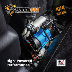 ضاغط هواء عالي الأداء من Force USA، ضاغط عالي التحمل بقوة 12 فولت لنفخ الإطارات وتنشيط قفل الهواء