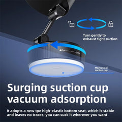 2-in-1 Bson Echo Speaker Phone Holder, MagSafe Compatible, Vacuum Adsorption, Built-in Speaker & 180° Rotation, Hands-Free Operation for Desk, Car, or Nightstand Use