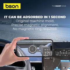 حامل هاتف Bson لجميع شاشات السيارة، حامل مغناطيسي قوي مع ثبات ودوران 360 درجة، خطاف قابل للتعديل، تشغيل بيد واحدة، ملاءمة عالمية