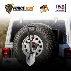 مجرفة نجاة قابلة للطي ومتعددة الاستخدامات من فورس يو إس إيه - مصنوعة من الفولاذ الكربوني، بتصميم متعدد الأدوات، مطلية بطلاء مضاد للصدأ، ومقبض مريح، وصغيرة الحجم ومتينة للتخييم والمشي لمسافات طويلة والاستخدام في حالات الطوارئ