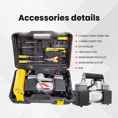 ضاغط هواء قوي من فورس يو إس إيه بمقبض سميك للأدوات، منفاخ محمول بجهد 12 فولت تيار مستمر للشاحنات وسيارات الدفع الرباعي والاستخدام الصناعي والطرق الوعرة