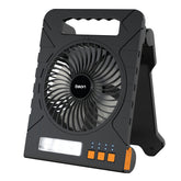 Bson 3 in 1 Solar LED Fan, 4 Speed Cooling Fan with 3 Light Modes & Power Bank, with Smart Timed Shutdown, Flashlight, Solar & Type-C Charging, & USB Output, Ideal for Home, Travel, Camping, & Outdoor Use