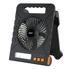 Bson 3 in 1 Solar LED Fan, 4 Speed Cooling Fan with 3 Light Modes & Power Bank, with Smart Timed Shutdown, Flashlight, Solar & Type-C Charging, & USB Output, Ideal for Home, Travel, Camping, & Outdoor Use