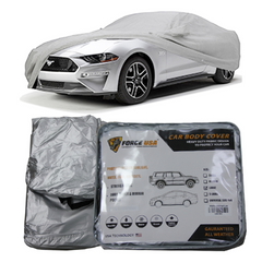 FORCE USA Car Cover Waterproof All Weather for Automobiles Outdoor Full Size Cover Rain Sun UV Protection with Zipper Cotton Universal Fit