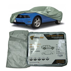 FORCE USA Car Cover Waterproof All Weather for Automobiles Outdoor Full Size Cover Rain Sun UV Protection with Zipper Cotton Universal Fit