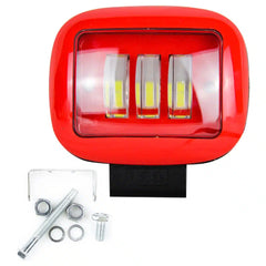 Force USA Slim Square LED Pod – Single‑Row Spot Beam Work Light (Red), Ultra‑Thin & Durable