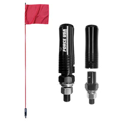 FORCE USA Red Full Pole with Flag & Black Lock Type, Heavy-Duty Off-Road Safety Flag Pole