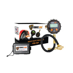 جهاز تفريغ هواء الإطارات الرقمي Force USA، وظيفتان في واحد، أداة دقيقة لقراءة وتعديل ضغط الهواء ونظام تفريغ، مع شاشة رقمية أنيقة وحقيبة محمولة، متوافق مع جميع السيارات والشاحنات والدراجات والدراجات النارية