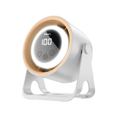 مروحة سطح المكتب هالو بريز من بيسون، مروحة تبريد 2 في 1 وإضاءة ليلية، تشغيل صامت مع 5 إعدادات لسرعة الرياح، شاشة عرض رقمية LED، ودوران 360 درجة، تدعم التركيب والتعليق على الحائط