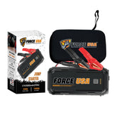 FORCE USA 10000mAh Jump Starter with Power Bank 12V-1000A Peak Current Safe Clamp 3 LED Flashlight Modes Portable Battery Booster for Up to 5.0L Gas & 3.5L Diesel Engines