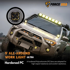 Force USA Ultra 5″ Pod Light, High-Intensity Off-Road LED Light, Ultra-Bright & Clear Beam, Compact and Durable Design for Trucks, SUVs, ATVs & Outdoor Adventures