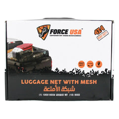 FORCE USA Highly Elastic Cargo Net + Mesh 100×100 cm – 10 Hooks, Heavy-Duty Load Securing Net