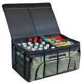 منظم حقائب متعدد الأغراض من فورس يو إس إيه، قابل للطي، مصنوع من قماش أكسفورد متين 600D و300D، مع سحاب حديدي عالي التحمل، أقسام قابلة للتعديل، منظم بسعة كبيرة للاستخدام في المنزل والسفر والتخييم