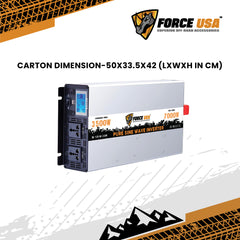 FORCE USA 3500W Car Pow Inverter – 7000W Peak, 12V DC to 220V AC, Pure Sine Wave, USB Output, Universal Socket,er Soft Start & Isolated DC/AC – High-Performance Vehicle Power Converter