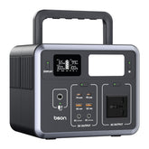 Bson Power Hub Power Station with PD 100W Type-C fast charging, 4 recharge methods AC, car, solar, Type-C, multiple output ports, LED light, and cigarette lighter cable. A compact, portable power solution ideal for camping and outdoor use.