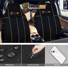 FORCE USA Off-Road Seat Cover, Water & Stain Resistant, Heavy-Duty Universal Fit with 6 Utility Pockets, Wide Front Pocket, Zip-Up Side Pocket, & Multi Rear Pockets, Ideal for All Cars & Outdoor Adventures