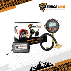 جهاز تفريغ هواء الإطارات الرقمي Force USA، وظيفتان في واحد، أداة دقيقة لقراءة وتعديل ضغط الهواء ونظام تفريغ، مع شاشة رقمية أنيقة وحقيبة محمولة، متوافق مع جميع السيارات والشاحنات والدراجات والدراجات النارية