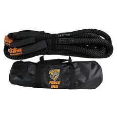 FORCE USA Extreme Strength Kinetic Tow Rope – Black Heavy Duty, 9M Recovery Rope for Off-Road, Towing & Industrial Applications, High Performance & Long-Lasting Strength