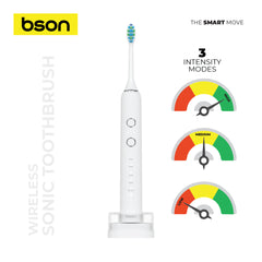 Bson Wireless Sonic Toothbrush With 60-Day Battery Life, 10X Better Whitening, Wireless Charging, 34,000–40,000 SPM & IPX7 Waterproof