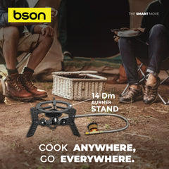 Bson Bayblade Portable Stove – 3800W Fire Power, Folding Design, 14cm Burner Stand, Electronic Ignition, Energy Saving, with Carry Bag