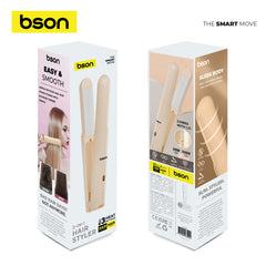 Bson 2-in-1 Hair Styler – Cordless Hair Straightener & Curler with 3 Heat Settings, 40 Million Negative Ions, Dual-Purpose Design, 35W Power, 220V, with Protective Lid