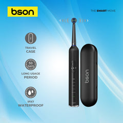 BSON Super Oscillating Toothbrush, Ultra Whitening Toothbrush with 15 Modes, 50 Days Long Usage Period, with 5 Cleaning Modes, 3 Intensity Modes, Travel Case with 3 Brush Heads, IPX7 Waterproof, & Type-C Charging.