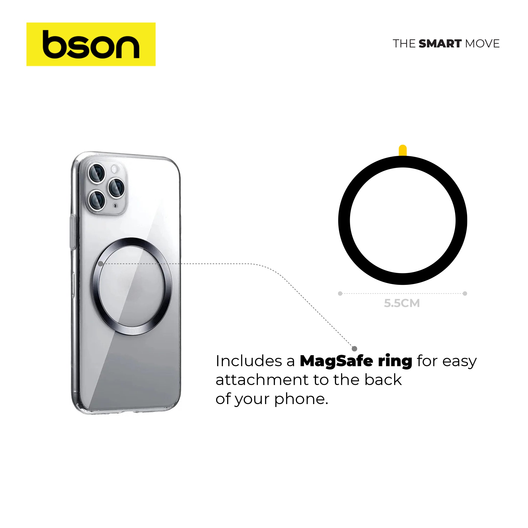 Bson All Screen Phone Holder – Strong MagSafe Magnetic Mount, 360° Rotation, Strong Clip, Universal Compatibility, Guaranteed Quality & Flexible Viewing