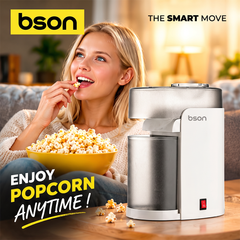 Bson PopMaster Hot Air Popcorn Maker – 1200W, Oil-Free, 50-80g Capacity