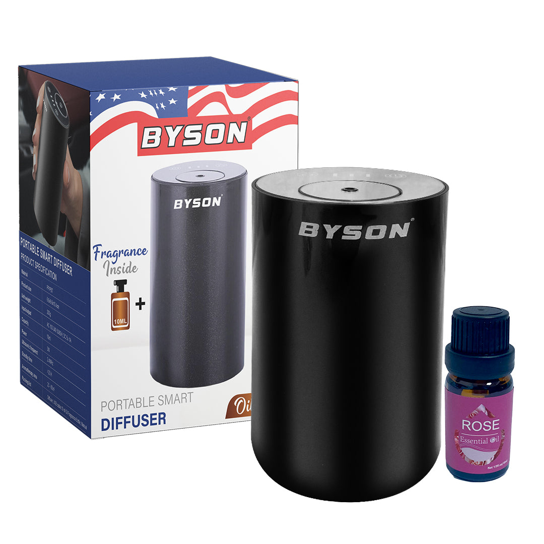 Byson Aroma Diffuser with Essential Oils – 6 Fragrance Options: Cherry Blossom, Chamomile, Gardenia, Lavender, Rose Flower, Ylang Ylang