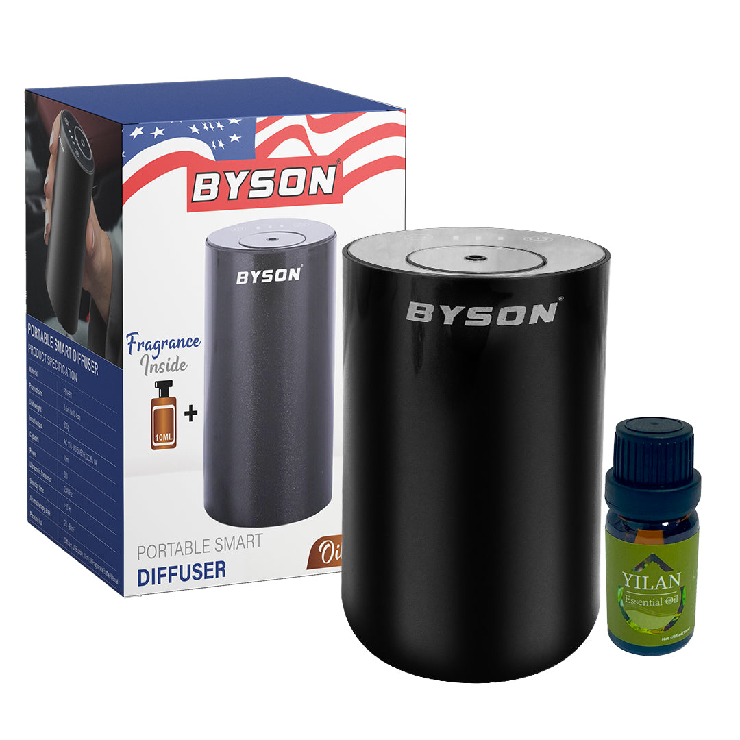 Byson Aroma Diffuser with Essential Oils – 6 Fragrance Options: Cherry Blossom, Chamomile, Gardenia, Lavender, Rose Flower, Ylang Ylang