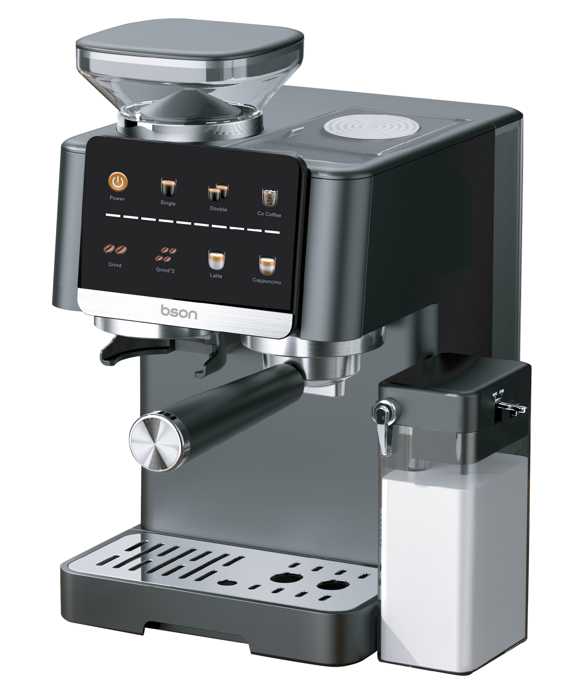 BSON Dùpresso 6-in-1 Coffee Machine – Espresso Maker with Built-In Grinder, Milk Frother & Touch Control