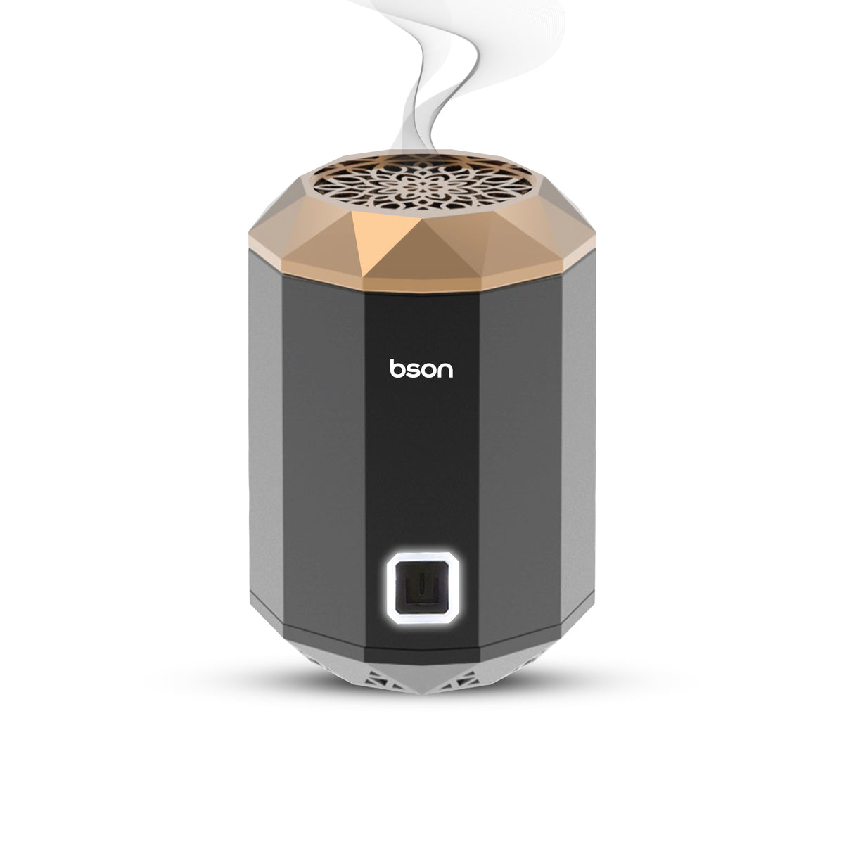 BSON Classy Bhukoor Incense Burner, designed to diffuse rich bhukoor fragrance with elegance and ease. 15 uses per recharge, 90 Sec auto shut-off, 500o temperature with rotatable LID and  type-C charging