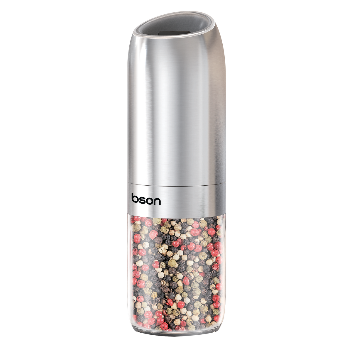 BSON Gravity Spice Grinder, 25W High-Power Electric Spice Grinder with Built-in LED Light, 176ml Capacity, One-Handed Operation, Stainless Steel Body, Flip-to-Work Design for Pepper, Salt, Chili & Spices