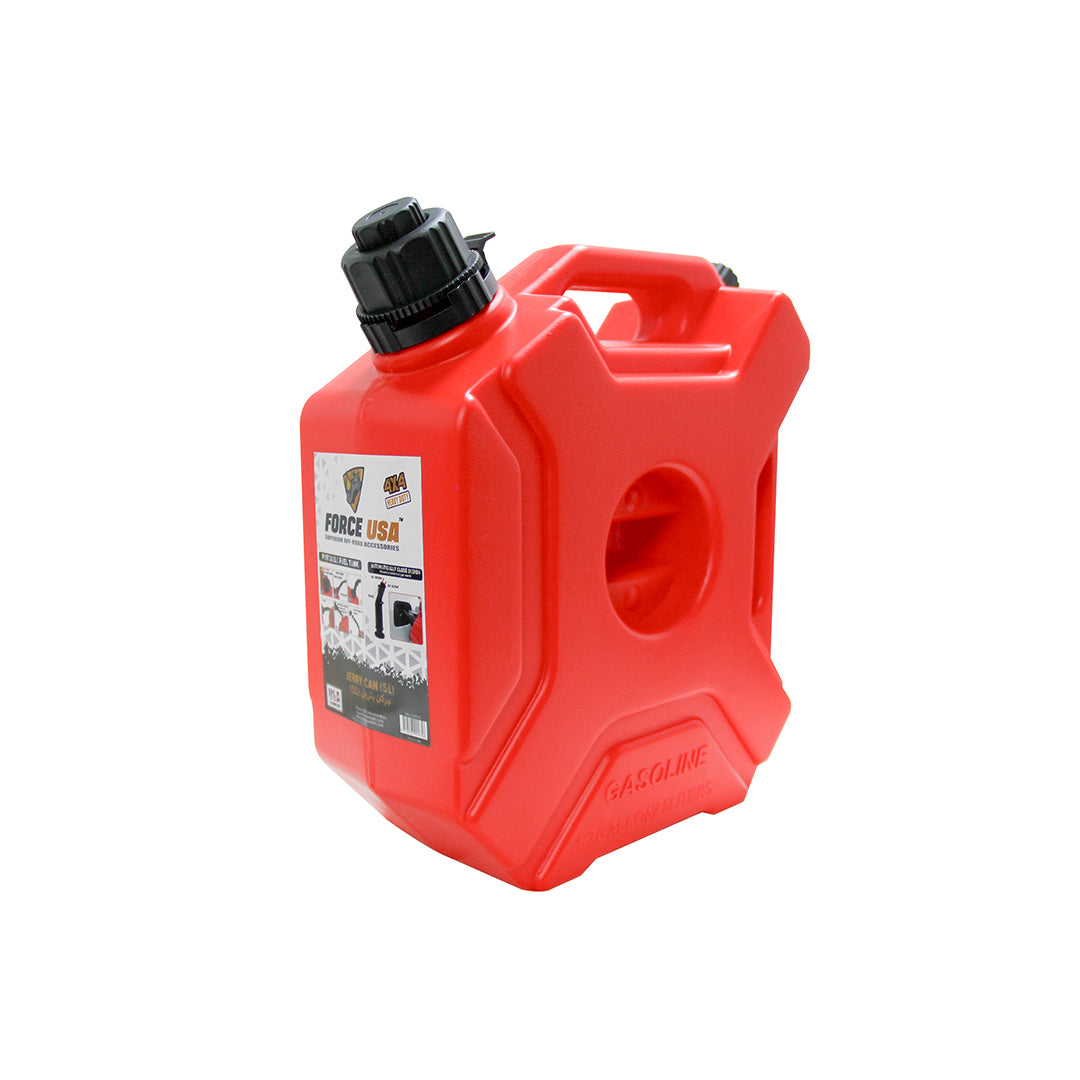 Force USA Flat Plastic Jerry Can, Durable Liquid Storage Container Available in 5L, 10L & 20L Leak-Proof, Lightweight & Stackable