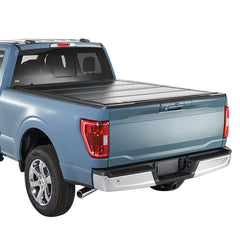 Force USA Four‑Fold Hard Tonneau Cover, 5.5 ft & 6.5ft Bed for Ford F‑150 & Raptor, ABS Plastic Panels, Clamp-On Installation, All‑Weather Protection