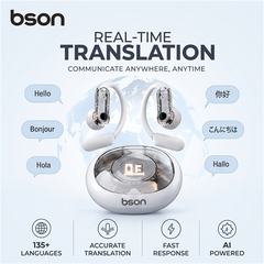 BSON AI Translation Earbuds – 135+ Languages, Bluetooth 6.0, HiFi Audio, Smart Tap Control