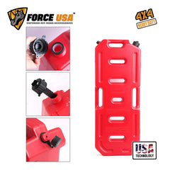 Force USA Flat Plastic Jerry Can, Durable Liquid Storage Container Available in 5L, 10L & 20L Leak-Proof, Lightweight & Stackable