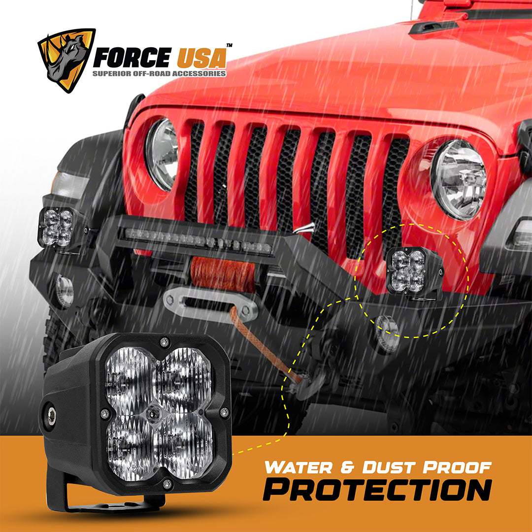 Force USA 3 IN Compact Cube Driving Luma Light-White