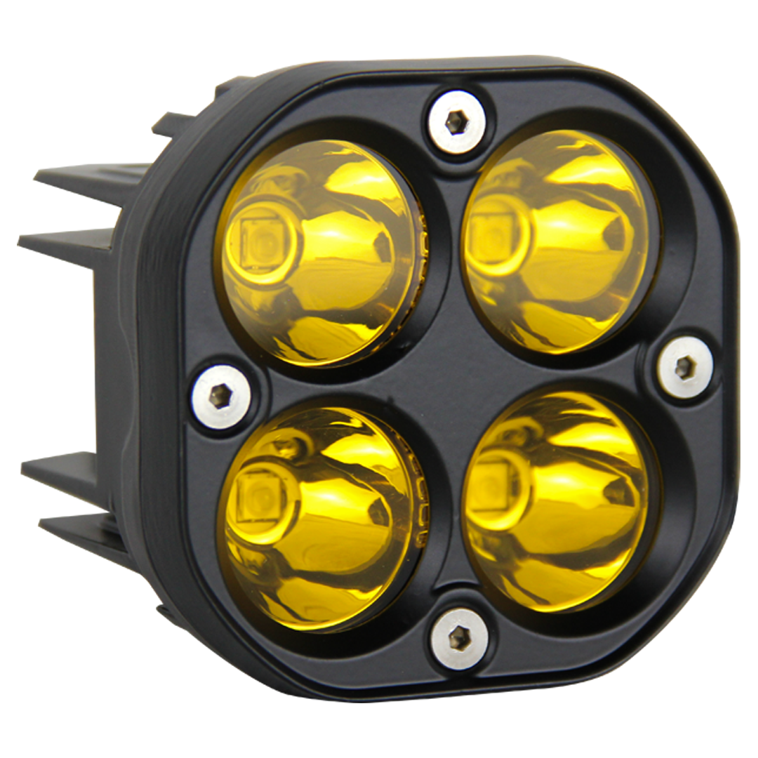 FORCE USA 4 LED yellow Offroad Driving Lights Pod Lights – Super Bright Waterproof Driving Fog Lights Work Auxiliary Lights Bumper Lights Fit For Car Truck ATV UTV Motorcycle Golf Boat